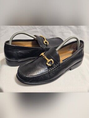 Giorgio Brutini Mens Black Leather Horse Bit Loafers Sz 10 D